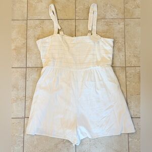 Altar’d State Ivory Pleated Bodice Ring Strap Romper XL NWT